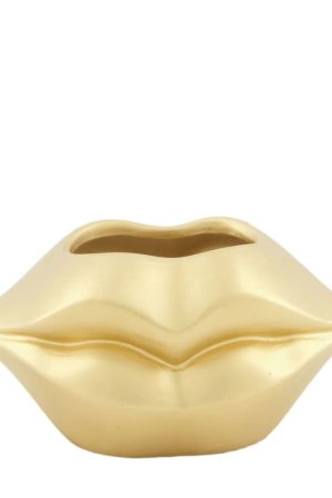 Lippen vaas goud